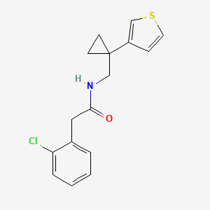 molecular formula C16H16ClNOS B2536204 2-(2-Chlorophenyl)-N-[(1-thiophen-3-ylcyclopropyl)methyl]acetamide CAS No. 2415572-18-6