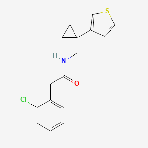 molecular formula C16H16ClNOS B2536204 2-(2-chlorophenyl)-N-{[1-(thiophen-3-yl)cyclopropyl]methyl}acetamide CAS No. 2415572-18-6