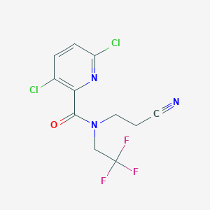 molecular formula C11H8Cl2F3N3O B2536207 3,6-dichloro-N-(2-cyanoethyl)-N-(2,2,2-trifluoroethyl)pyridine-2-carboxamide CAS No. 1384562-45-1