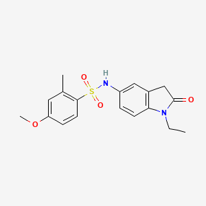 molecular formula C18H20N2O4S B2536222 N-(1-乙基-2-氧代吲哚-5-基)-4-甲氧基-2-甲基苯磺酰胺 CAS No. 921861-60-1
