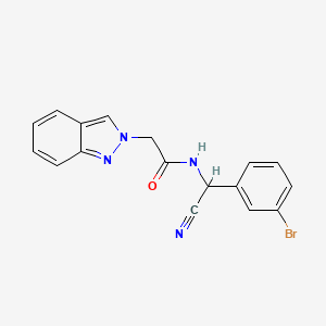 molecular formula C17H13BrN4O B2536229 N-[(3-Bromophenyl)-cyanomethyl]-2-indazol-2-ylacetamide CAS No. 2418659-81-9