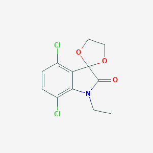 molecular formula C12H11Cl2NO3 B253623 4',7'-dichloro-1'-ethylspiro[1,3-dioxolane-2,3'-indol]-2'(1'H)-one 