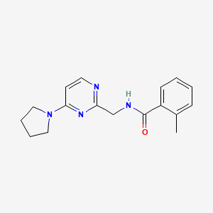 molecular formula C17H20N4O B2536232 2-甲基-N-((4-(吡咯烷-1-基)嘧啶-2-基)甲基)苯甲酰胺 CAS No. 1797618-21-3