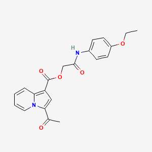 molecular formula C21H20N2O5 B2536238 2-((4-Ethoxyphenyl)amino)-2-oxoethyl 3-acetylindolizine-1-carboxylate CAS No. 899725-13-4