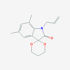 molecular formula C16H19NO3 B253624 5',7'-dimethyl-1'-(prop-2-en-1-yl)spiro[1,3-dioxane-2,3'-indol]-2'(1'H)-one 