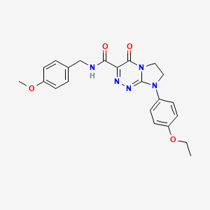 molecular formula C22H23N5O4 B2536241 8-(4-ethoxyphenyl)-N-(4-methoxybenzyl)-4-oxo-4,6,7,8-tetrahydroimidazo[2,1-c][1,2,4]triazine-3-carboxamide CAS No. 946230-83-7