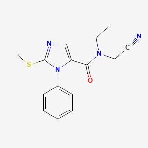 molecular formula C15H16N4OS B2536243 N-(cyanomethyl)-N-ethyl-2-(methylsulfanyl)-1-phenyl-1H-imidazole-5-carboxamide CAS No. 1241571-80-1
