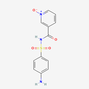 molecular formula C12H11N3O4S B2536244 3-(((4-Aminophenyl)sulfonyl)carbamoyl)pyridine 1-oxide CAS No. 923139-06-4