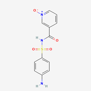 molecular formula C12H11N3O4S B2536244 3-(((4-氨基苯基)磺酰)氨基甲酰)吡啶1-氧化物 CAS No. 923139-06-4