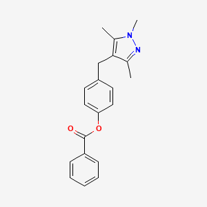4-[(1,3,5-trimethyl-1H-pyrazol-4-yl)methyl]phenyl benzenecarboxylate