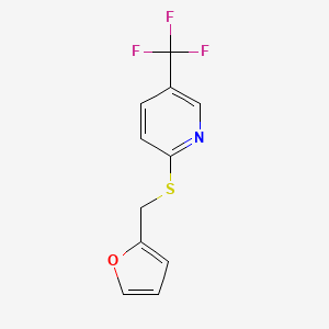 molecular formula C11H8F3NOS B2536252 2-[(2-Furylmethyl)thio]-5-(trifluoromethyl)pyridine CAS No. 650617-39-3