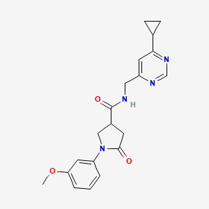 molecular formula C20H22N4O3 B2536255 N-((6-环丙基嘧啶-4-基)甲基)-1-(3-甲氧基苯基)-5-氧代吡咯烷-3-甲酰胺 CAS No. 2176069-72-8