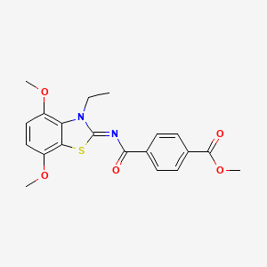 molecular formula C20H20N2O5S B2536261 Methyl 4-[(3-ethyl-4,7-dimethoxy-1,3-benzothiazol-2-ylidene)carbamoyl]benzoate CAS No. 868370-01-8