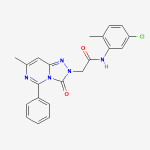 molecular formula C21H18ClN5O2 B2536262 N-(5-氯-2-甲基苯基)-2-(7-甲基-3-氧代-5-苯基[1,2,4]三唑并[4,3-c]嘧啶-2(3H)-基)乙酰胺 CAS No. 1251557-43-3