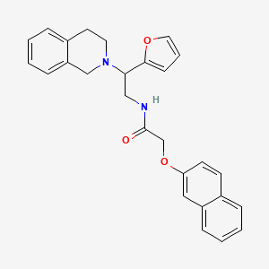 molecular formula C27H26N2O3 B2536264 N-(2-(3,4-二氢异喹啉-2(1H)-基)-2-(呋喃-2-基)乙基)-2-(萘-2-氧基)乙酰胺 CAS No. 898433-19-7