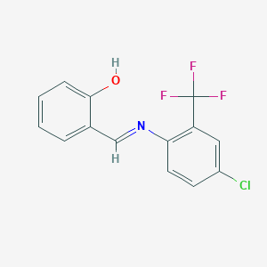 molecular formula C14H9ClF3NO B2536265 2-((E)-{[4-氯-2-(三氟甲基)苯基]亚氨基}甲基)苯酚 CAS No. 460315-21-3