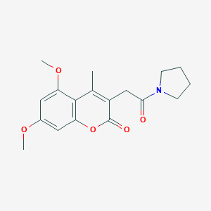 molecular formula C18H21NO5 B253627 5,7-dimethoxy-4-methyl-3-(2-oxo-2-pyrrolidin-1-ylethyl)-2H-chromen-2-one 