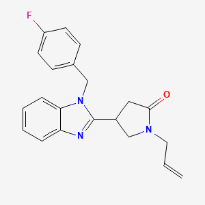 molecular formula C21H20FN3O B2536271 1-烯丙基-4-(1-(4-氟苄基)-1H-苯并[d]咪唑-2-基)吡咯烷-2-酮 CAS No. 874639-67-5
