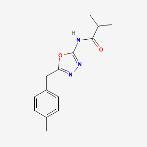 molecular formula C14H17N3O2 B2536273 N-(5-(4-methylbenzyl)-1,3,4-oxadiazol-2-yl)isobutyramide CAS No. 1172782-62-5