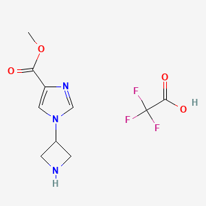 molecular formula C10H12F3N3O4 B2536278 1-(氮杂环丁-3-基)咪唑-4-羧酸甲酯；2,2,2-三氟乙酸 CAS No. 2287321-04-2