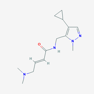 molecular formula C14H22N4O B2536282 (E)-N-[(4-Cyclopropyl-2-methylpyrazol-3-yl)methyl]-4-(dimethylamino)but-2-enamide CAS No. 2411336-53-1