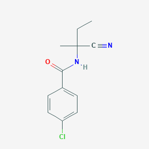 molecular formula C12H13ClN2O B2536283 4-氯-N-(1-氰基-1-甲基丙基)苯甲酰胺 CAS No. 1249546-88-0