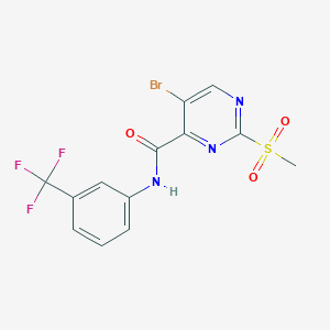 molecular formula C13H9BrF3N3O3S B253629 5-bromo-2-(methylsulfonyl)-N-[3-(trifluoromethyl)phenyl]pyrimidine-4-carboxamide 