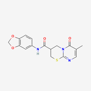 N-(benzo[d][1,3]dioxol-5-yl)-7-methyl-6-oxo-2,3,4,6-tetrahydropyrimido[2,1-b][1,3]thiazine-3-carboxamide