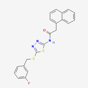 molecular formula C21H16FN3OS2 B2536308 N-(5-((3-氟苄基)硫代)-1,3,4-噻二唑-2-基)-2-(萘-1-基)乙酰胺 CAS No. 392317-56-5