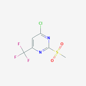 molecular formula C6H4ClF3N2O2S B2536311 4-Chloro-2-(methylsulfonyl)-6-(trifluoromethyl)pyrimidine CAS No. 119610-21-8