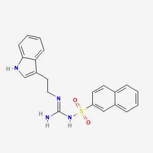 molecular formula C21H20N4O2S B2536314 N-(N-(2-(1H-indol-3-yl)ethyl)carbamimidoyl)naphthalene-2-sulfonamide CAS No. 869074-94-2