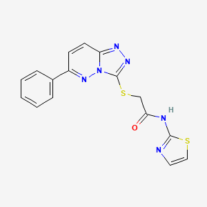 molecular formula C16H12N6OS2 B2536316 2-((6-苯基-[1,2,4]三唑并[4,3-b]哒嗪-3-基)硫代)-N-(噻唑-2-基)乙酰胺 CAS No. 891117-74-1