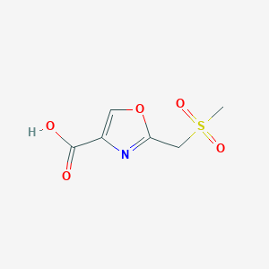 molecular formula C6H7NO5S B2536317 2-(Methanesulfonylmethyl)-1,3-oxazole-4-carboxylic acid CAS No. 1338976-77-4