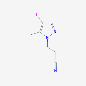 molecular formula C7H8IN3 B2536321 3-(4-Iodo-5-methyl-1H-pyrazol-1-yl)propanenitrile CAS No. 1354706-62-9