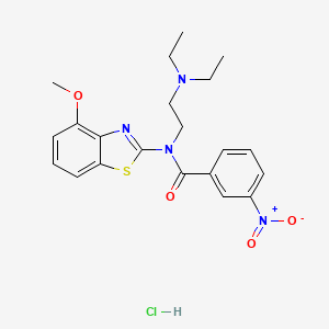 molecular formula C21H25ClN4O4S B2536322 N-(2-(diethylamino)ethyl)-N-(4-methoxybenzo[d]thiazol-2-yl)-3-nitrobenzamide hydrochloride CAS No. 1216588-84-9