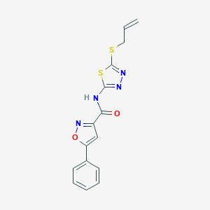 molecular formula C15H12N4O2S2 B253633 N-(5-(allylthio)-1,3,4-thiadiazol-2-yl)-5-phenylisoxazole-3-carboxamide 