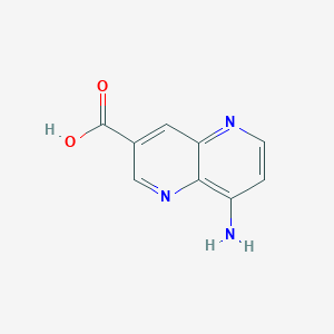 molecular formula C9H7N3O2 B2536330 8-Amino-1,5-naphthyridine-3-carboxylic acid CAS No. 2007920-30-9