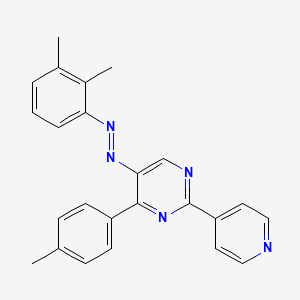 molecular formula C24H21N5 B2536332 5-[2-(2,3-Dimethylphenyl)diazenyl]-4-(4-methylphenyl)-2-(4-pyridinyl)pyrimidine CAS No. 338414-23-6