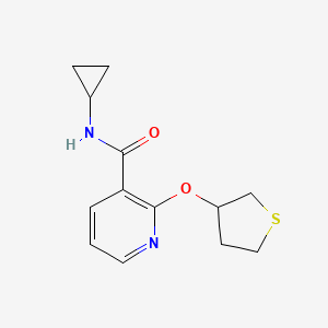 molecular formula C13H16N2O2S B2536339 N-cyclopropyl-2-((tetrahydrothiophen-3-yl)oxy)nicotinamide CAS No. 2034390-66-2