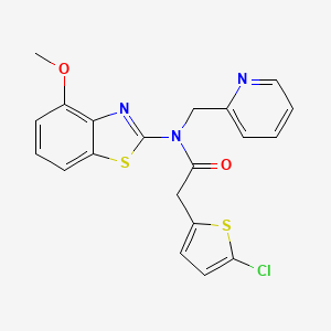 molecular formula C20H16ClN3O2S2 B2536342 2-(5-chlorothiophen-2-yl)-N-(4-methoxybenzo[d]thiazol-2-yl)-N-(pyridin-2-ylmethyl)acetamide CAS No. 921548-07-4