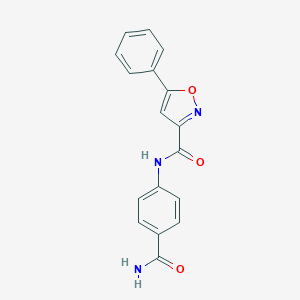 molecular formula C17H13N3O3 B253635 N-[4-(aminocarbonyl)phenyl]-5-phenylisoxazole-3-carboxamide 