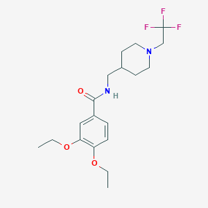 molecular formula C19H27F3N2O3 B2536351 3,4-Diethoxy-N-[[1-(2,2,2-trifluoroethyl)piperidin-4-yl]methyl]benzamide CAS No. 2415513-14-1