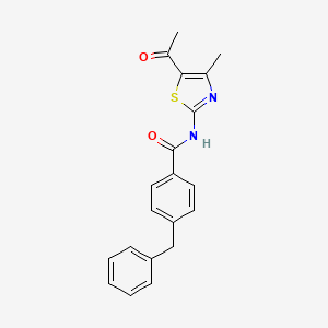 molecular formula C20H18N2O2S B2536357 N-(5-acetyl-4-methyl-1,3-thiazol-2-yl)-4-benzylbenzamide CAS No. 392248-32-7