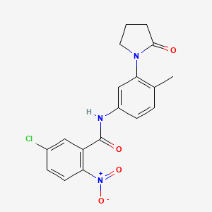 molecular formula C18H16ClN3O4 B2536359 5-chloro-N-[4-methyl-3-(2-oxopyrrolidin-1-yl)phenyl]-2-nitrobenzamide CAS No. 941957-21-7