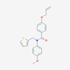 molecular formula C22H21NO3S B253636 4-(allyloxy)-N-(4-methoxyphenyl)-N-(2-thienylmethyl)benzamide 