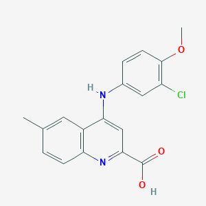 molecular formula C18H15ClN2O3 B2536361 4-[(3-Chloro-4-methoxyphenyl)amino]-6-methylquinoline-2-carboxylic acid CAS No. 1031977-36-2