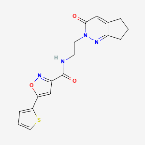N-(2-(3-oxo-3,5,6,7-tetrahydro-2H-cyclopenta[c]pyridazin-2-yl)ethyl)-5-(thiophen-2-yl)isoxazole-3-carboxamide