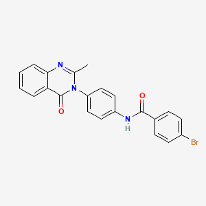 molecular formula C22H16BrN3O2 B2536363 4-bromo-N-(4-(2-methyl-4-oxoquinazolin-3(4H)-yl)phenyl)benzamide CAS No. 903329-00-0