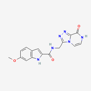 molecular formula C16H14N6O3 B2536368 N-((8-hydroxy-[1,2,4]triazolo[4,3-a]pyrazin-3-yl)methyl)-6-methoxy-1H-indole-2-carboxamide CAS No. 2034325-02-3