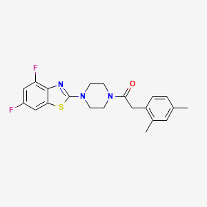 molecular formula C21H21F2N3OS B2536369 1-(4-(4,6-二氟苯并[d]噻唑-2-基)哌嗪-1-基)-2-(2,4-二甲苯基)乙酮 CAS No. 941946-37-8